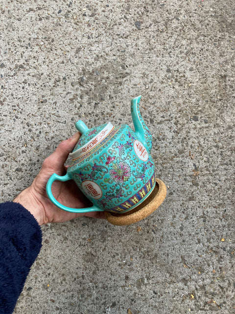 Cute Chinese Teapot & Cork Mat