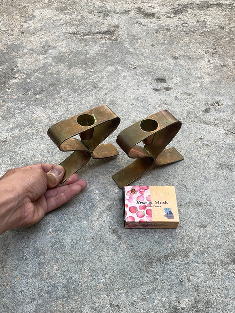 Vintage Brass Incense Holders + Rose Incense