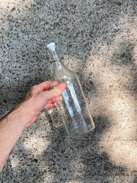 Large Glass Flip-Top Bottle