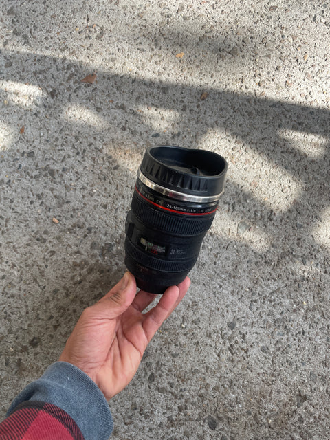 Coffee Warmer Shaped like a Zoom Lens