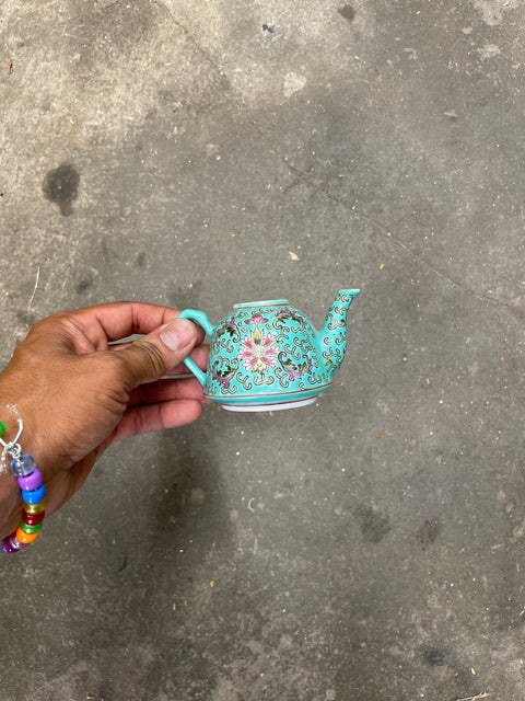 Miniature Turquoise Teapot