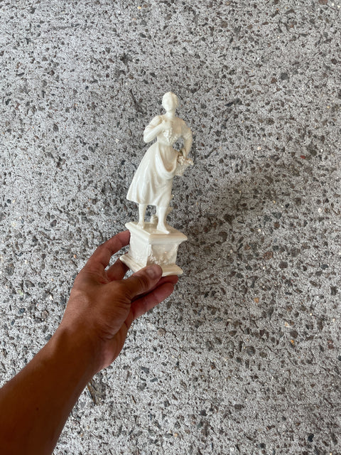 Woman Picking Fruit Porcelain Statue, Made in Italy