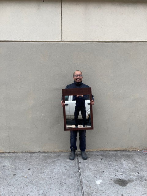 Mirror with Wooden Frame