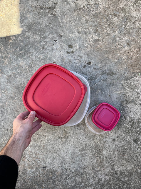 A Very Big & A Small Rubbermaid Food Storage Containers