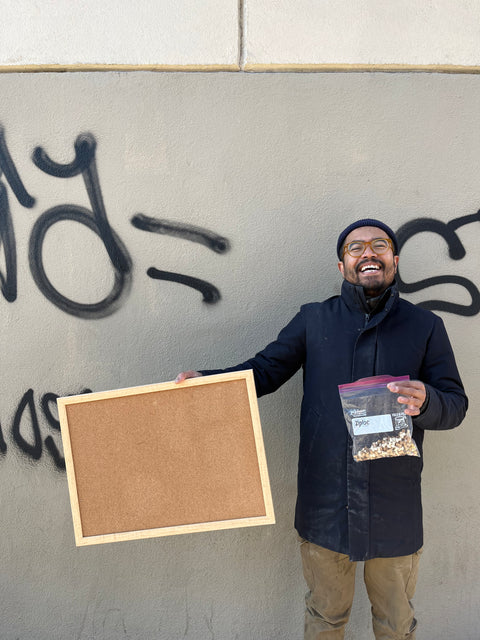 Nice Wood Cork Board & Pins