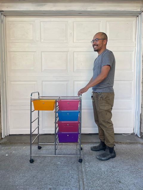 Rolling Cart With Colorful Drawers