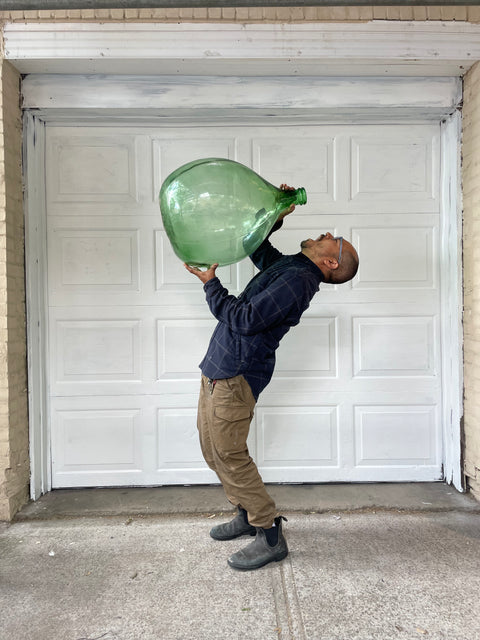 Giant Green Glass Decorative Bottle