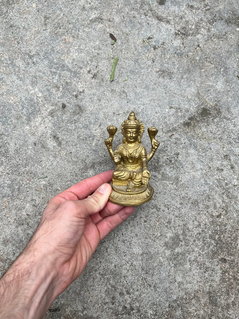 Lil' Brass Statue Of An Hindu Goddess