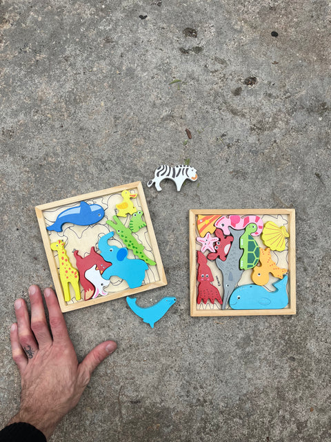 Two Cool Wood Animals Puzzles