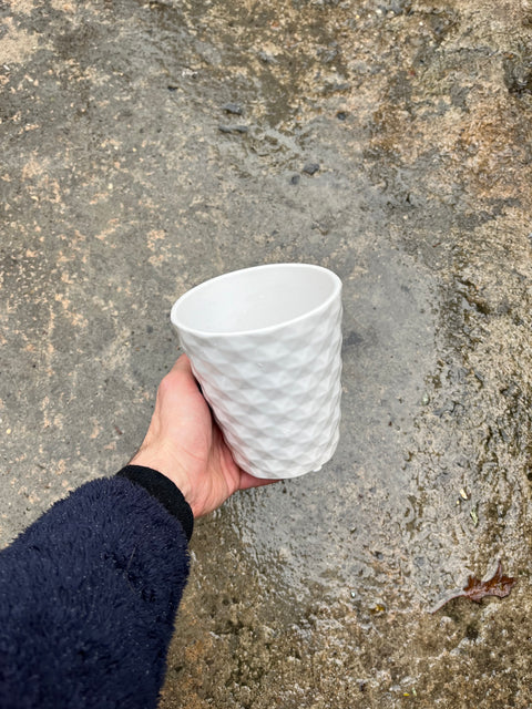 5" White Ceramic Pot, No Drainage