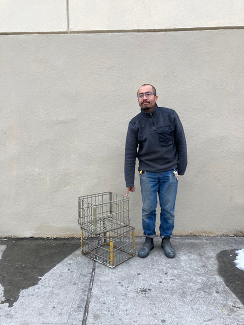 Vintage Metal Milk Crates