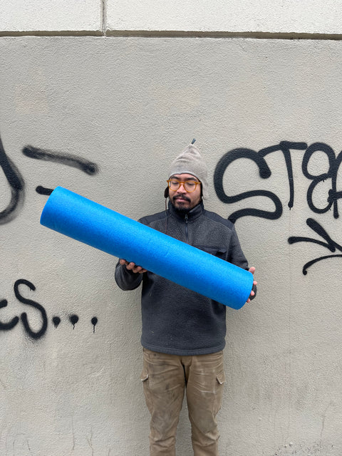 A Big Blue Foam Roller