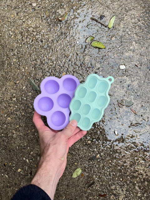 Two Silicone Food Baby Storage Freezer Trays