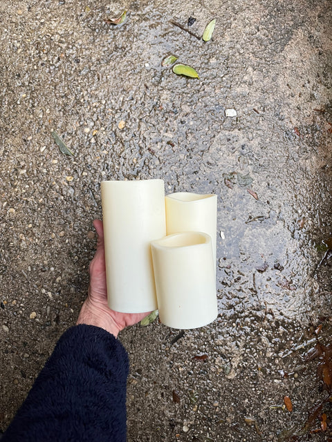 Three Flameless Battery Operated Candles