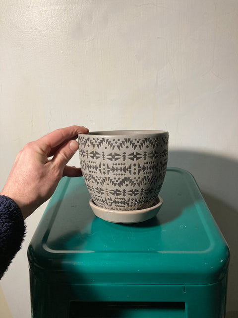 Tribal Planter & Saucer