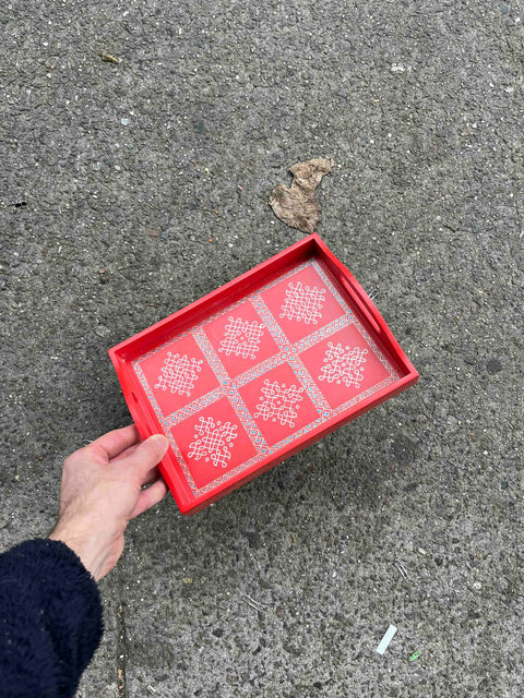 Decorative Red Tray