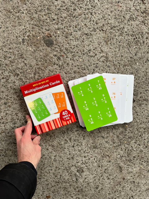 Write-On Wipe-Off Multiplication Cards