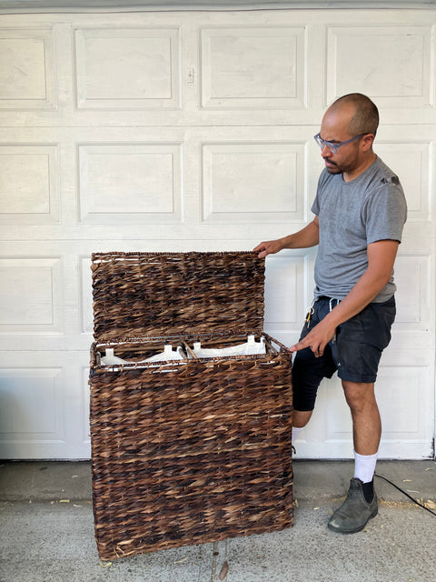 Beautiful Double Laundry Basket with Cloth Liners