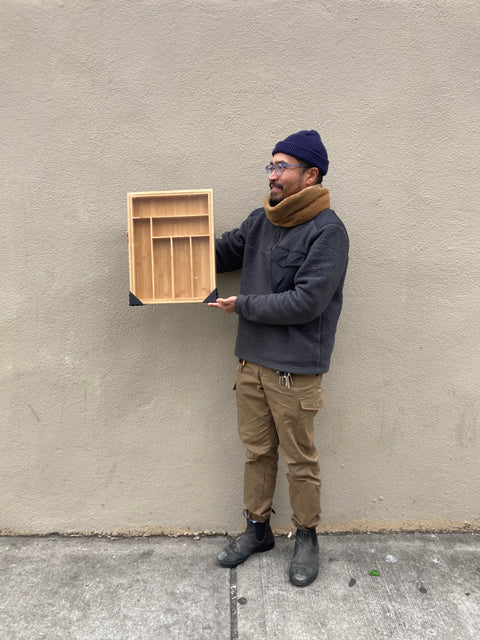 Extendable Bamboo Cutlery Organizer