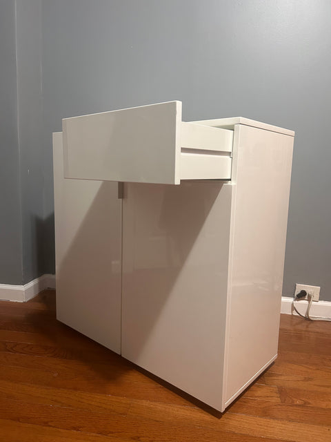 CB2 Swig White Mini Bar