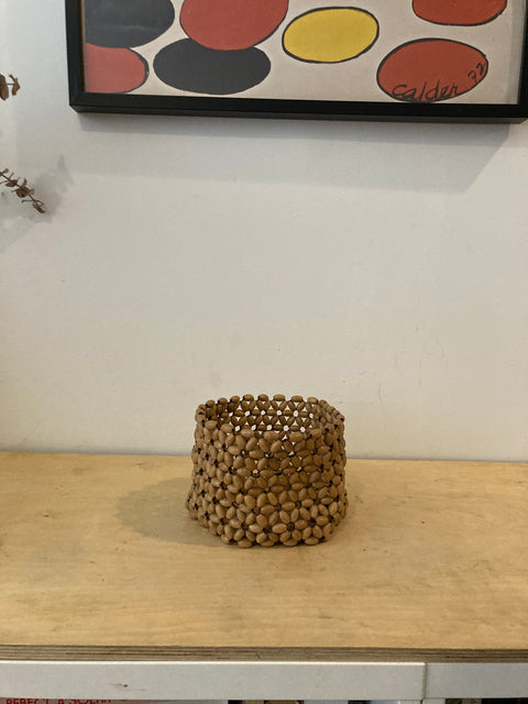 Cute Small Wood Pearl Basket
