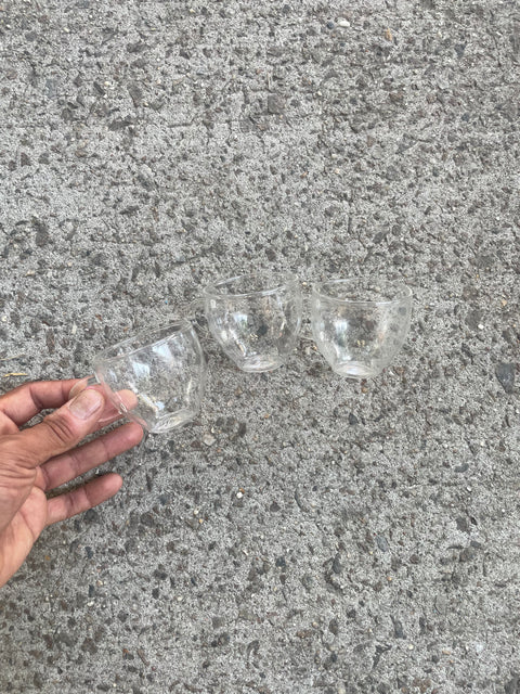 3 Clear Espresso Cups