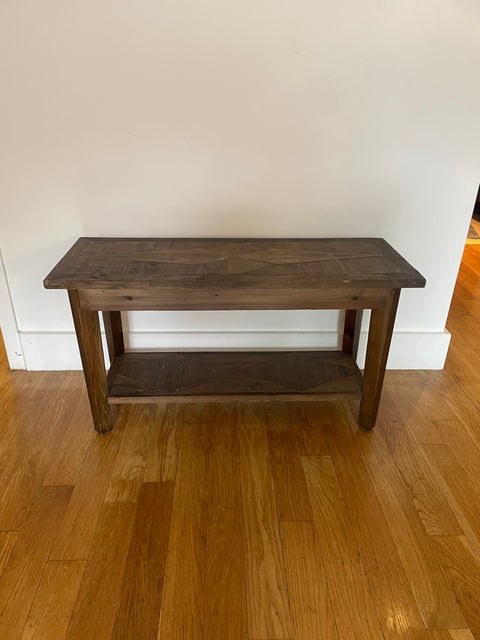 Wood Bench With Shelves, 36"x14"x20"