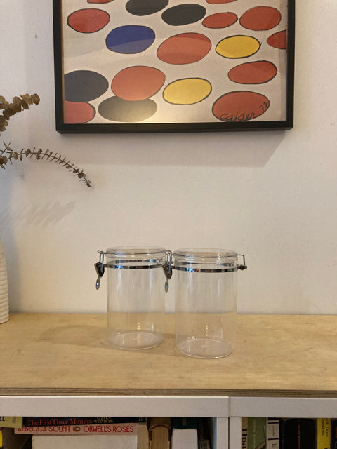 2 Plastic Storage Jars