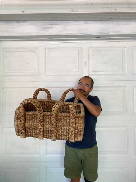 Crazy Big Pottery Barn Handwoven Basket