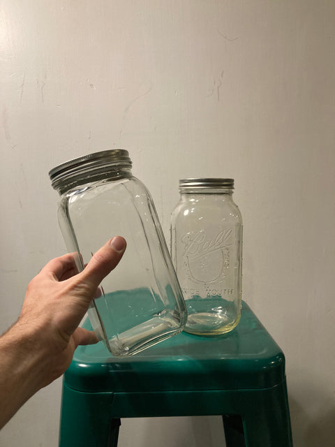 2 Large Glass Jars