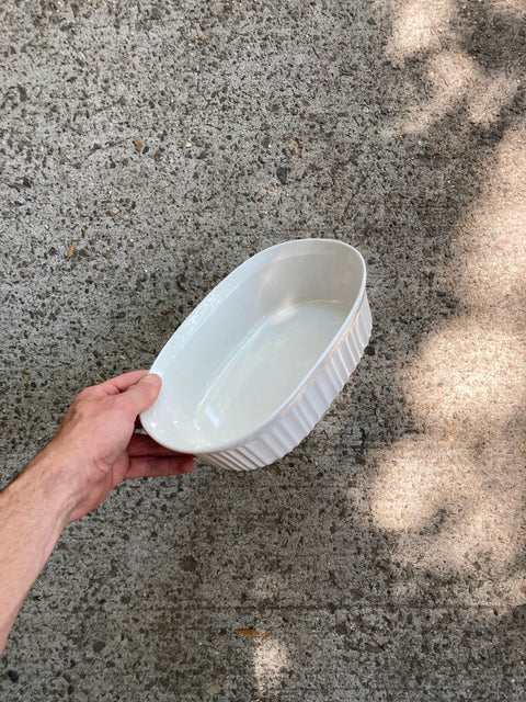 Corning Ware "French White" Oval Casserole Baking Dish