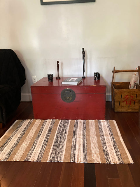 Large Antique Chinese Red Lacquer Trunk