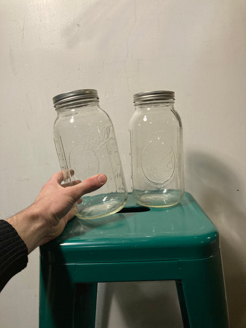 2 Large Glass Jars