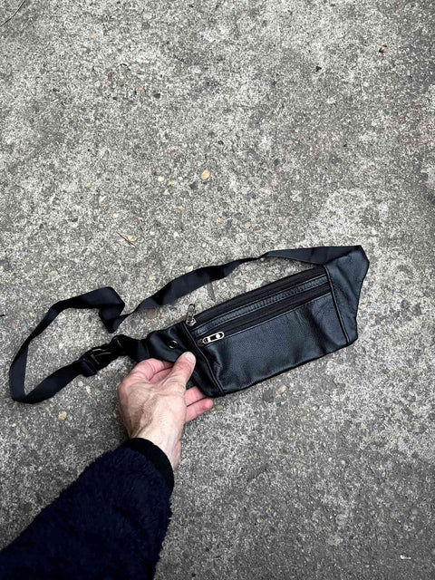 Leather-ish Black Fanny Pack