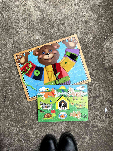 Melissa & Doug Wooden Puzzle & Activity Boards