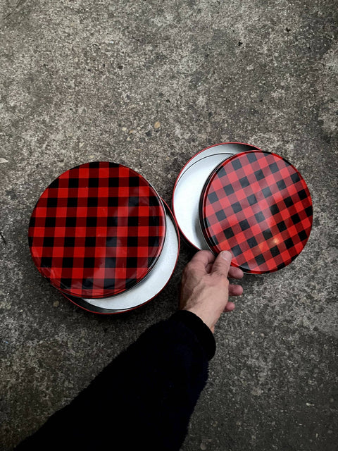 Red Checkered Cookie Tins