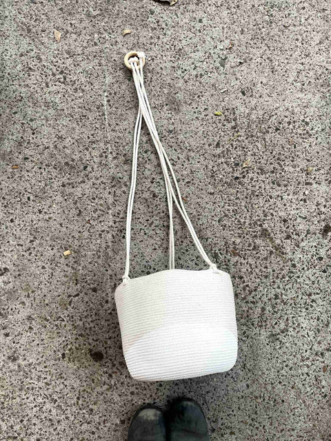 White Rope Plant Holder