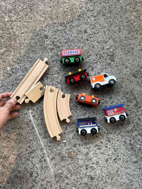 Wooden Toy Train Set